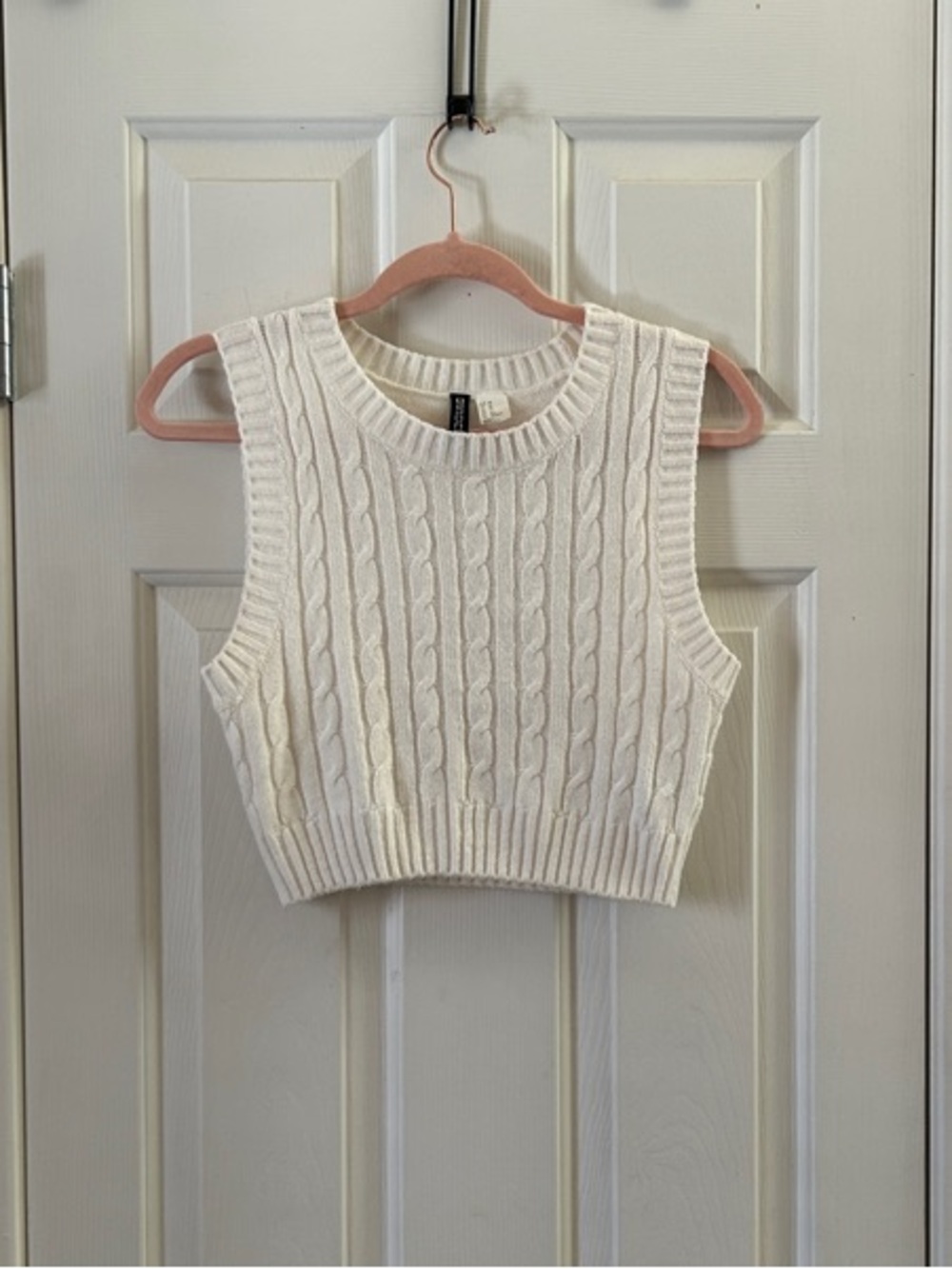 Cropped Cable Knit Sweater Tank Size XS